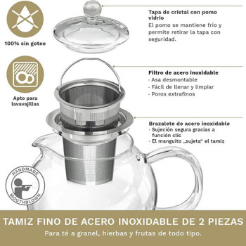 Tetera de Vidrio Borosilicato Creano 800 ml